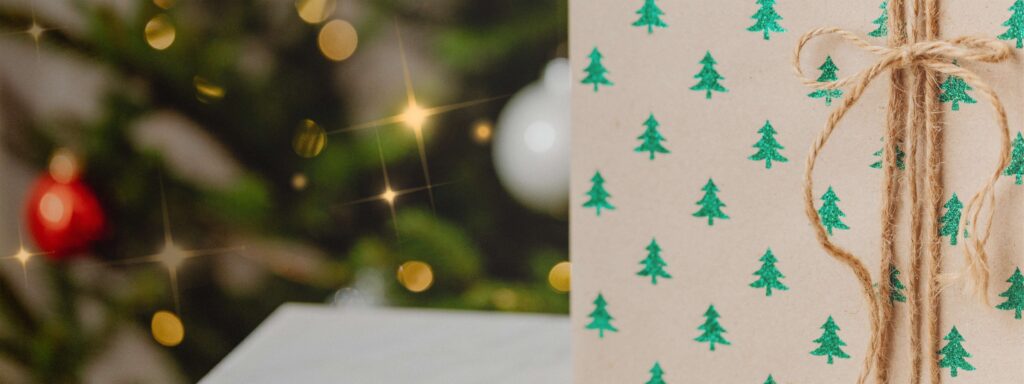 Christmas tree and present