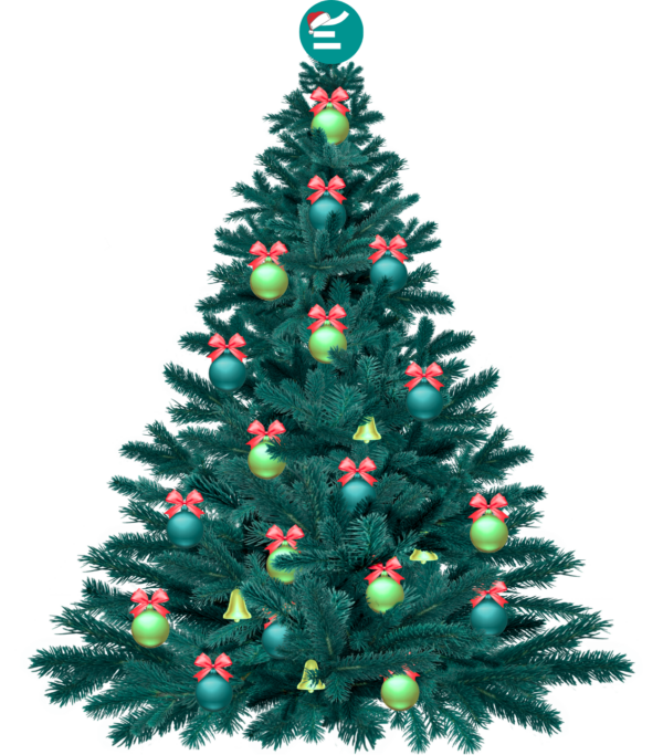 Christmas Tree with Student Exchange logo on top